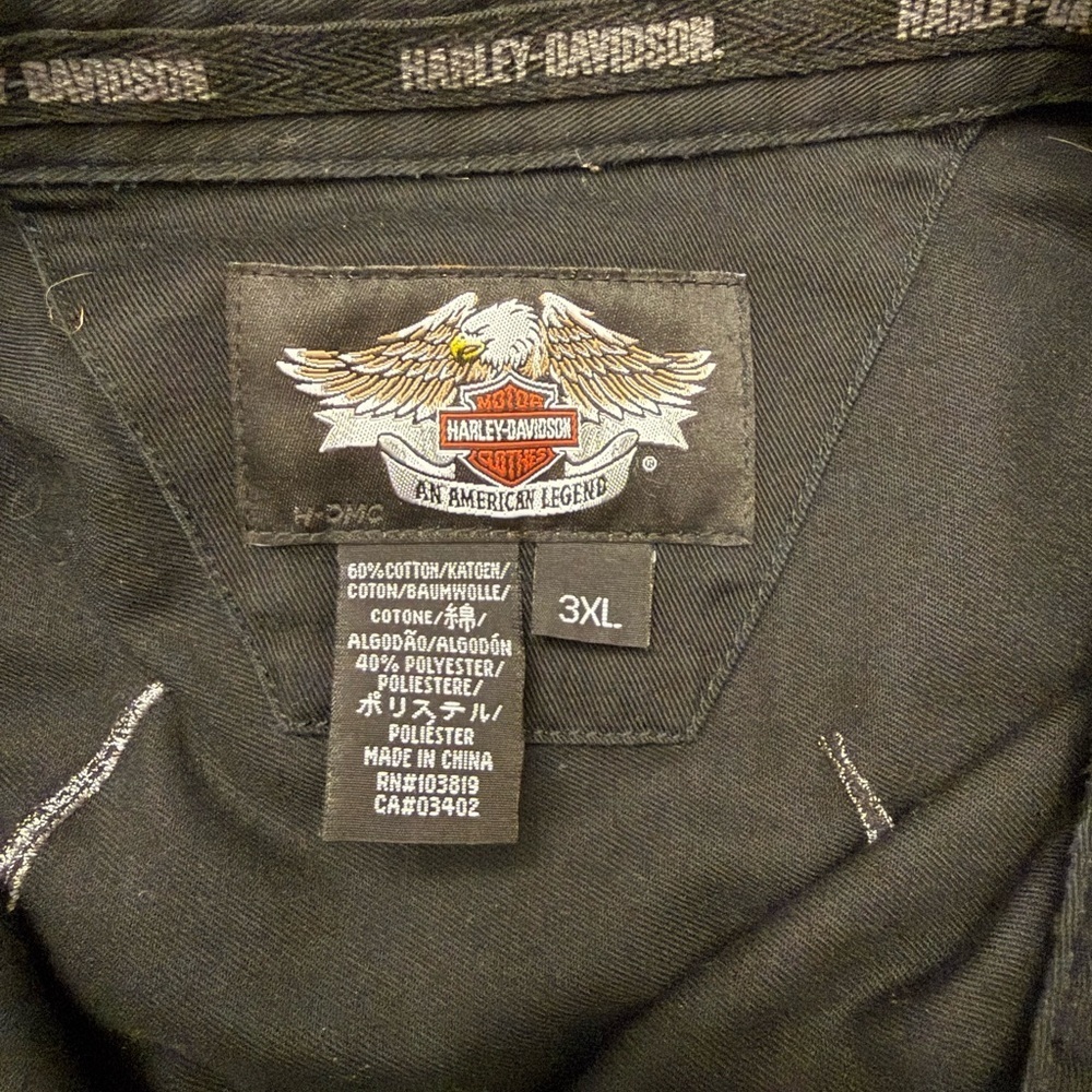 Harley-Davidson Mechanic Shirt Men’s XL Black Embroidered Short Sleeve - Picture 5 of 10